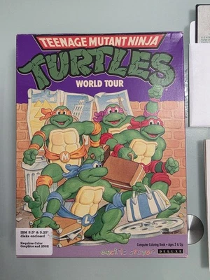 Teenage Mutant Ninja Turtles TMNT World Tour IBM PC AUTHENTIC 5.25" FLOPPY - Image 1 of 4