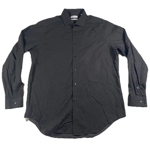 Calvin Klein Hombre Negro Abotonado Corto Calce Ajustado Talla 17 34/35 - Imagen 1 de 12