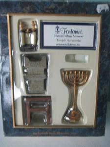 Fontanini Krippendorf Zubehör Tempelzubehör Menora Schriftrolle + MIB - Bild 1 von 3