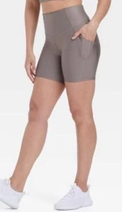 All in Motion Taupe Everyday Soft Ultra High Rise Bike Shorts Xsmall Women - Picture 1 of 9
