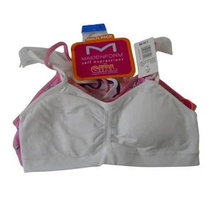 Maidenform Bra Girls Large Bralette and Strappy Racerback Pack of 2 New - Picture 1 of 4