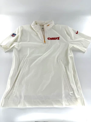Men's Size Small Nike KC Chiefs Sideline Coach Short Sleeve Hoodie Jacket White - Image 1 of 4