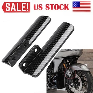 Carbon Fiber Front Fork Guard Cover For Harley Road Glide ST Upgrade 2023 2024 - Picture 1 of 12
