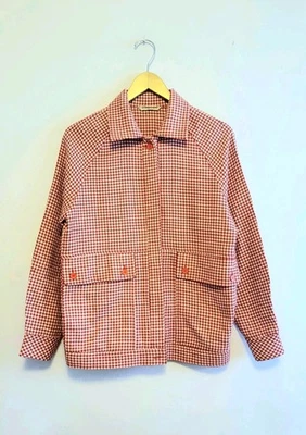 Vintage 60s / 70s Red Houndstooth Shirt Jacket Shacket Womens M - Image 1 of 4