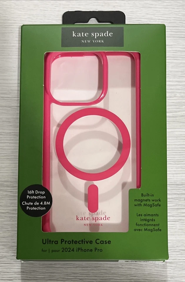 Kate Spade New York Designer MagSafe Case for Apple iPhone 16 Pro, Pom Pom Pink - Image 1 of 1