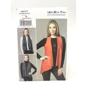 Vogue 8777 Katherine Tilton Design Loose Vest, Size L-XL-XXL, Bust 16-26 New - Picture 1 of 2