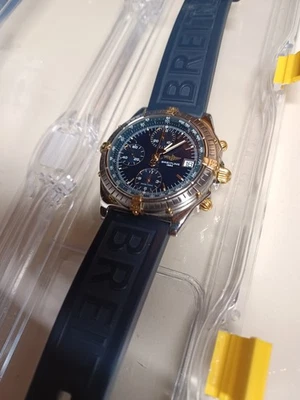 1991 Breitling Chronomat ref. 81950 (B13047) two-tone, blue dial, rubber strap - Image 1 of 4