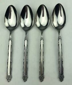 EKCO ETERNA MARY ELLEN Stainless Flatware 4 TEASPOONS Spoon Japan Vintage  - Picture 1 of 8