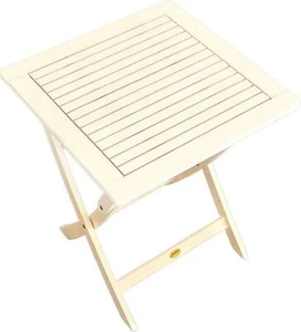 Klapptisch Catar 60x60 cm weiß Tisch Gartentisch Holztisch Balkon - Bild 1 von 2