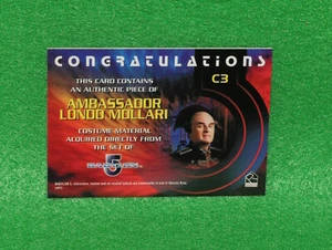 Babylon 5 2002 Costume Card C3 Londo Mollari Rittenhouse - Picture 1 of 3