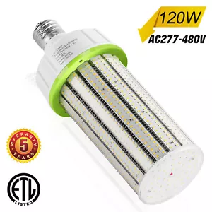 277-480V 120W LED Corn Light Industrial High Bay Bulb Lamp 6000K E39 Mogul Base - Picture 1 of 11