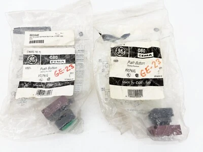 Lot of 2 New General Electric GE P9SPNVG Push Buttons Momentary Green - Image 1 of 3