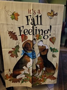 FALL FEELING FLAG Cani e foglie colorate 28 X 40 - Foto 1 di 7