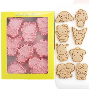 (Set of 8) Hello Kitty Cookie Standing Cutter Mold Pastry Kitchen Baking Biscuit - Picture 1 of 3