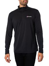 Berghaus Men's Wayside 1/4 Zip Longsleeved Tech T-Shirt, Black