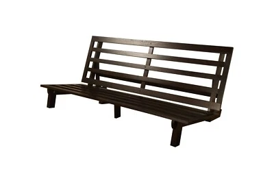 Carson Futon Frame - 100% Plantation Grown Wood - Java Brown Finish - Frame Only - Image 1 of 3