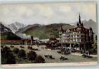 13256484 - Interlaken Hotel Bernerhof Bahnhof Seitenraddampfer Oldtimer 1908