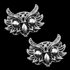 Eulen Ohrstecker Ohrringe Vogel Antik Silber Schmuck Geschenkidee Unisex - Picture 1 of 2