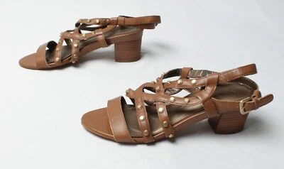 Tahari Women's Kennedy Studded Leather Sandals LB3 Chestnut Brown Size US:7 - Image 1 of 4