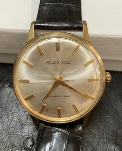 Seiko Crown Ref. 15002 clásico reloj de vestir mecánico chapado en oro - Imagen 1 de 6