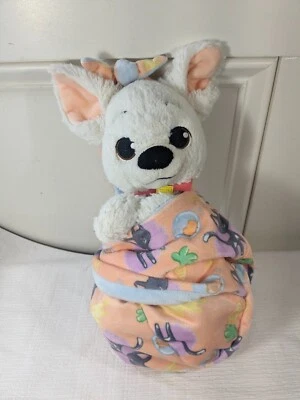 Disney Babies Bolt Plush Swaddle Blanket Parks pouch Stuffed animal white Dog - Image 1 of 4
