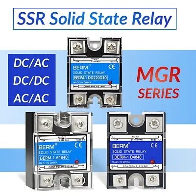 SSR Halbleiter Solid State Relais Einzelphase DC/AC DC/DC AC/AC Steuerspannung - Bild 1 von 4