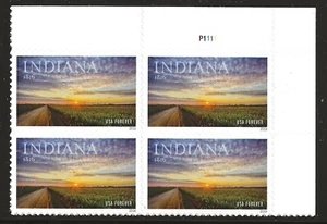 US Scott #5091, Plate Block #P1111 2016 Indiana VF MNH Lower Right - Picture 1 of 1