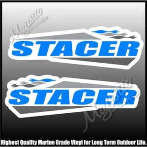 STACER - 450mm x 140mm X 2 - BLUE - BOAT DECALS - Bild 1 von 1