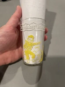 Vintage Kagran Drinking Grape Juice is Seal Favorite Act Glass Cup Rare Yellow - Picture 1 of 8