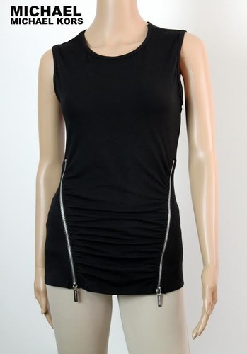 Camicetta maglietta MICHAEL Michael Kors Basics scollo a scoop top di design $69 00 S M