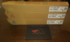 New Genuine 3 Color Ricoh Savin Lanier Toner CMY Set for Ricoh MP C3502 MP C3002 - Picture 1 of 2