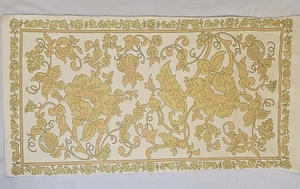 Vintage Stevens Utica gelb Blumen Schnörkel Baumwolle gekämmt Perkal Kissenbezüge König - Bild 1 von 14
