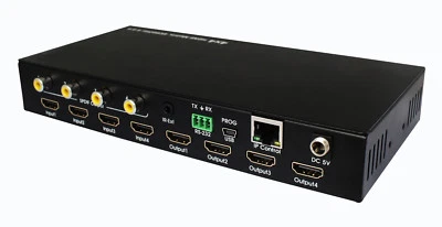 4K 4x4 HDMI 2.0 Matrix Switch HDCP 2.2 YUV 4:4:4 18Gbps HDR10 IP RS232 Control - Image 1 of 4