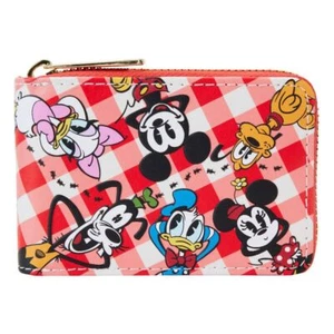 Loungefly Disney Mickey et ses amis panier à pique-niques accordéon fermeture éclair autour portefeuille, - Photo 1/1