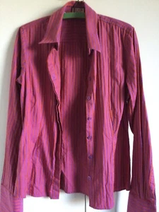 Camisa de Vestir THOMAS PINK Algodón Rosa/Naranja Rayas MUJERES Manga Larga Talla S 10 - Imagen 1 de 12