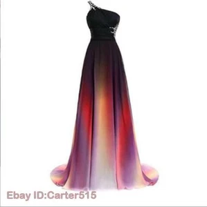 Damen Chiffon Formell Abschlussball Cocktail Party Ballkleid Abend Brautjungfer Kleid - Bild 1 von 30