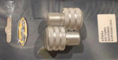 TERMINALI MANUBRIO KAWASAKI ZXR10 2004 AL 2015 ERGAL ARGENTO LIGHTECH KTMK4 - Immagine 1 di 4