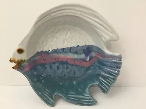 Nancy Jefferson Pottery Ocean Fish Servizio Piatto Ciotola 5” Multicolore Artista Firmato - Foto 1 di 10