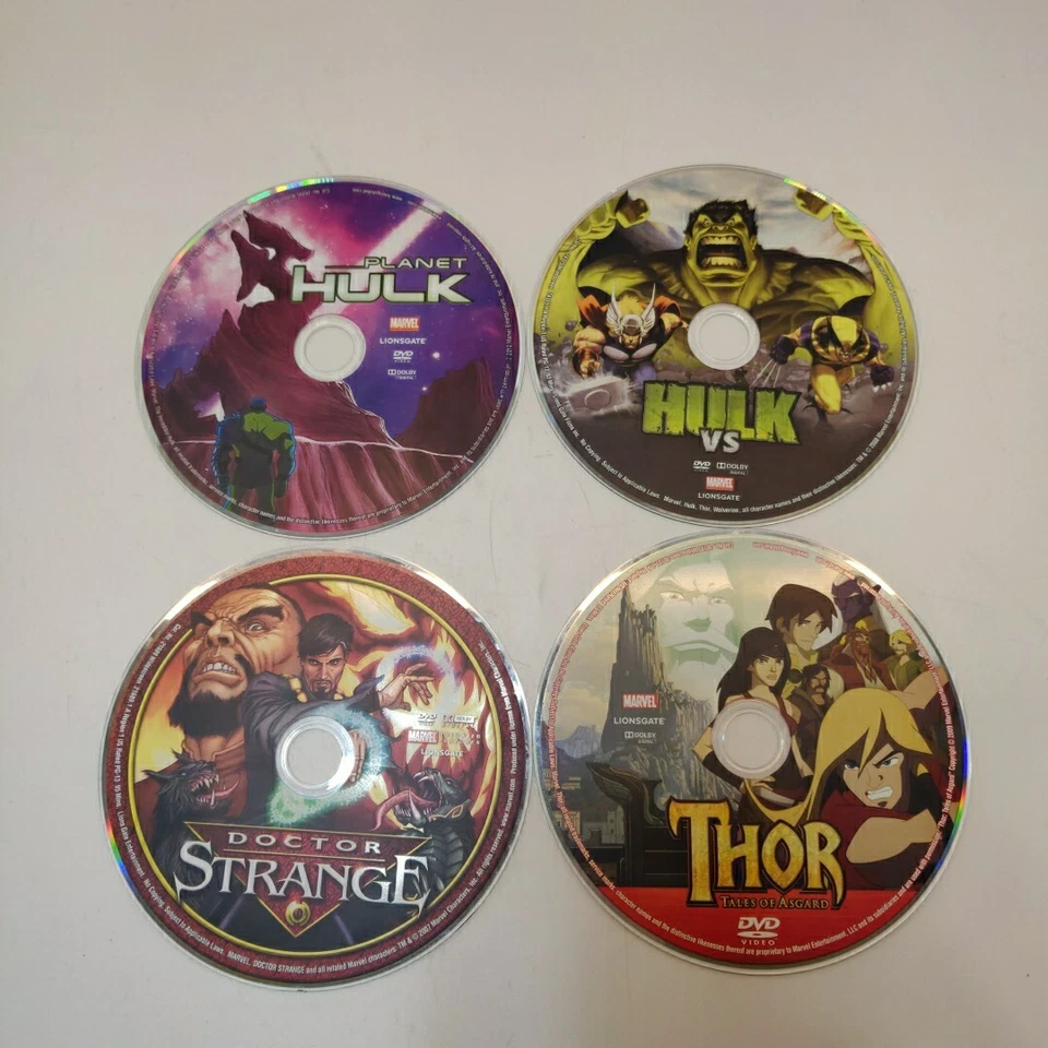 Marvel Bundle Lot x4 DVD Cartoons Hulk-Thor- Doctor Strange - Image 1 of 1