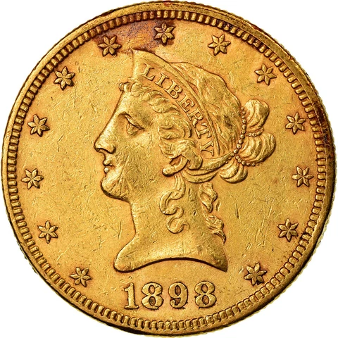 [#863634] Coin, United States, Coronet Head, $10, Eagle, 1898, U.S. Mint, Philad Cover