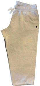 Ralph Lauren 100% Cotton Fleece 2XB Sweatpants Gray Drawstring Waist And Ankle - Picture 1 of 4