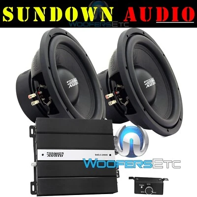 pkg 2 SUNDOWN AUDIO E12v4-D4 12" SUBWOOFERS + SAEv3-2000D MONOBLOCK 2000W AMP