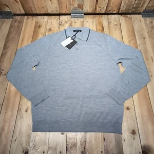 FALKE Schurwolle grau Langarm Pullover Kragen Harrods MEDIUM neu mit Etikett UVP 240 £ - Bild 1 von 11