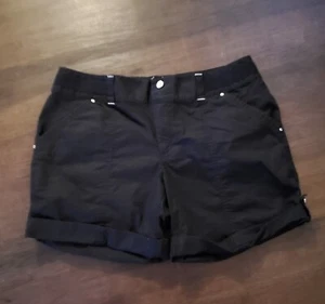 INC International Concepts Women's Lime Black Linen Casual Shorts Size 8 - Picture 1 of 4