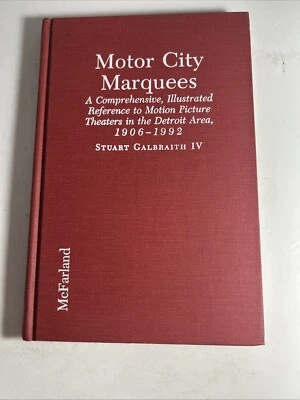 1994 Motor City Marquees Stuart Galbraith Hardcover McFarland Signed By Unknown - Image 1 of 4