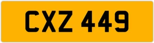 CXZ 449 C 3x3 DATELESS PRIVATE NUMBER PLATE CAM COL CHRIS CHAS CHARLIE CAL CON - Picture 1 of 1