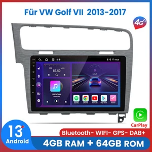 Radio de coche Octa Core 4+64 GB Android 13 Carplay GPS NAVI DAB+ para VW Golf VII MK7 - Imagen 1 de 14