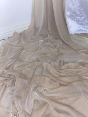 1 METER TWO TONE NUDE SOFT CATIONIC CHIFFON 100% POLYESTER FABRIC 58” WIDE - Image 1 of 4