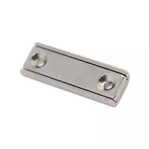2x Countersunk 40mm Shallow Rectangular Pot Magnets | Gate Latch Door Catches - Picture 1 of 3