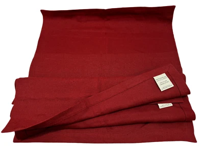 Pottery Barn 100% Linen Cloth Napkin Set (4) 20" x 20" Burgundy Wine Red - Image 1 of 4